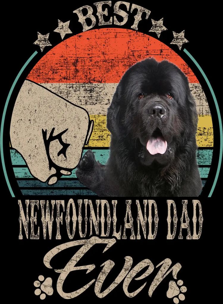 Herren Grafik T-Shirt Neufundland in Ihrer Tasche – Newfoundland In Your Pocket – Öko-Verantwortlich Vintage Jahrgang Kurzarm Lustige Druck Ge...