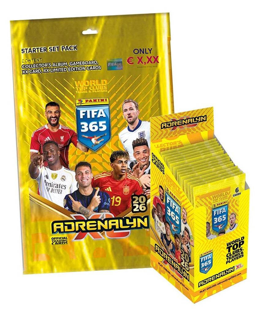 FIFA 365 Adrenalyn XL 2026 Trading Cards - 1 Starter + 1 Display (24 Booster)