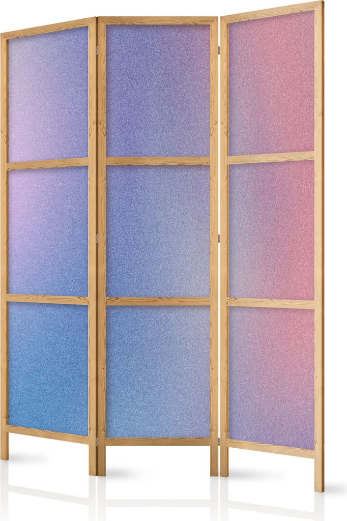 3-teiliger Einseitiger Vlies Japanischer Paravent - Rainbow Gradient - Delicate Multicolored Gradient Resembling Mist. 135x172 cm Muster f-C-10089-...