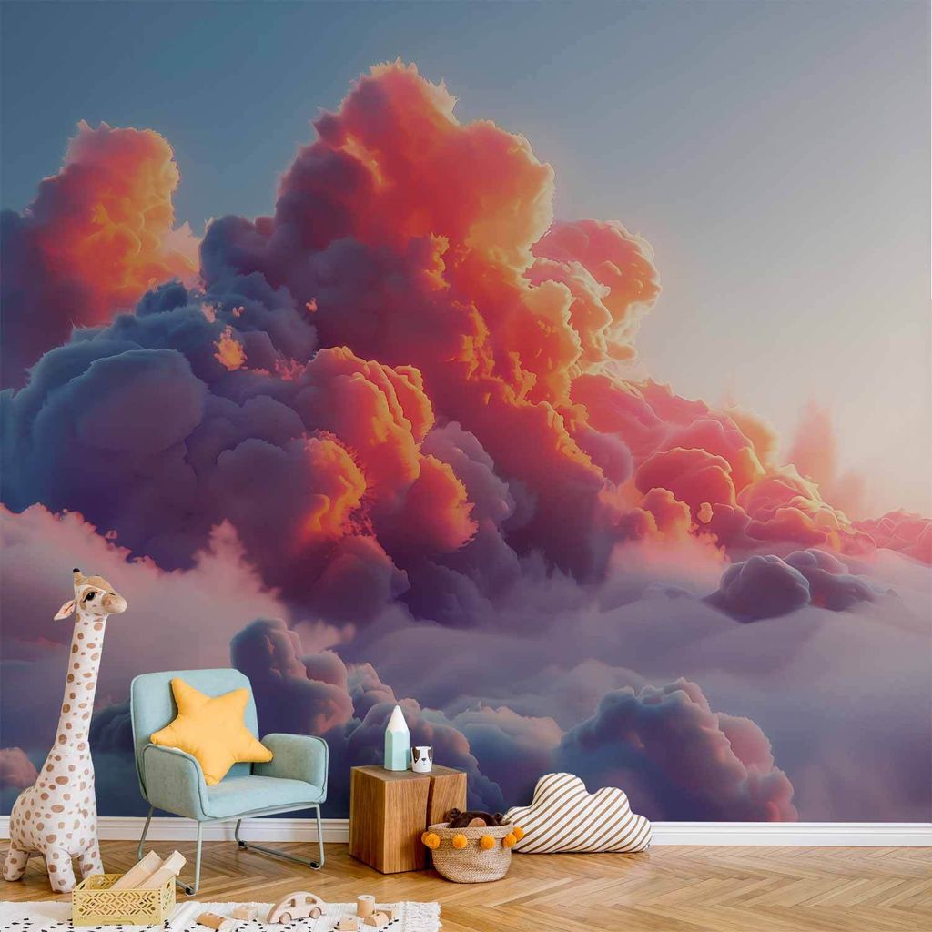Vlies Fototapete - Twilight Spectacle: Clouds in Shades of Pink and Violet 200x140 cm Muster b-H-10030-a-a