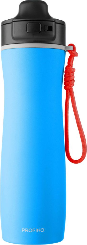PROFINO Sport-Flasche Active, 600 ml, Edelstahl, blau
