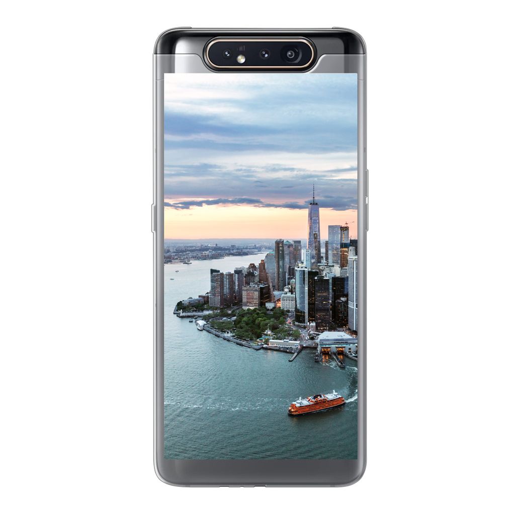 MuchoWow Handyhülle Schutzhülle Hülle für Samsung Galaxy A80 Luftaufnahme von New York Silikon Softcase Handy Hülle - Schutzdeckel