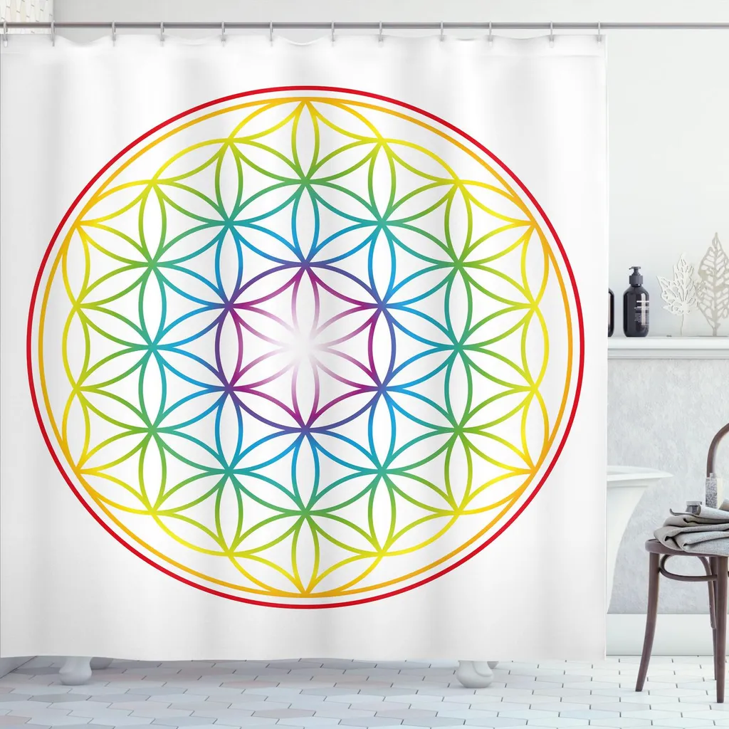 ABAKUHAUS Tenda Doccia Lavabile 175x200 - Colori Vivaci Idrorepellente