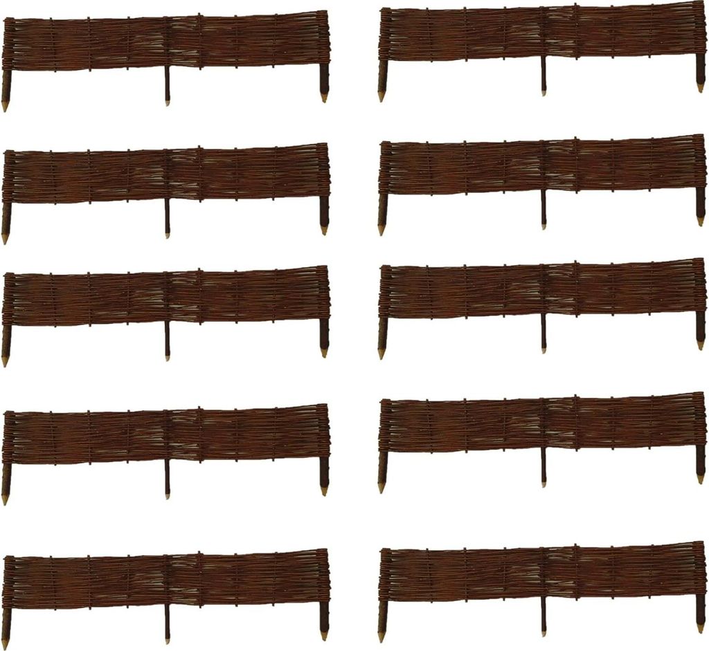 Set di 10 Palizzate in Salice 100x20 cm – Recinzione in Immagine del prodotto 