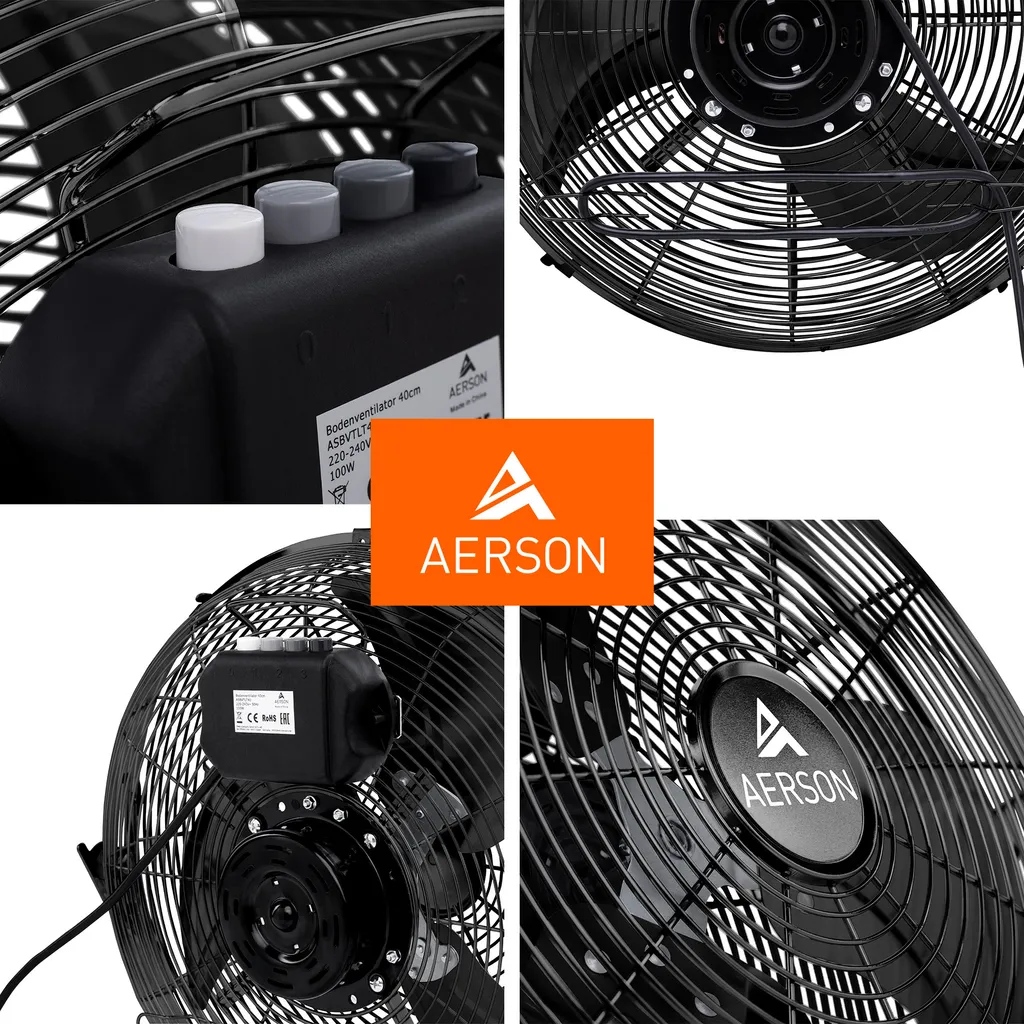 Ventilatore Nero AERSON 75W 40cm | Macchina del Vento per Casa e Ufficio - 8