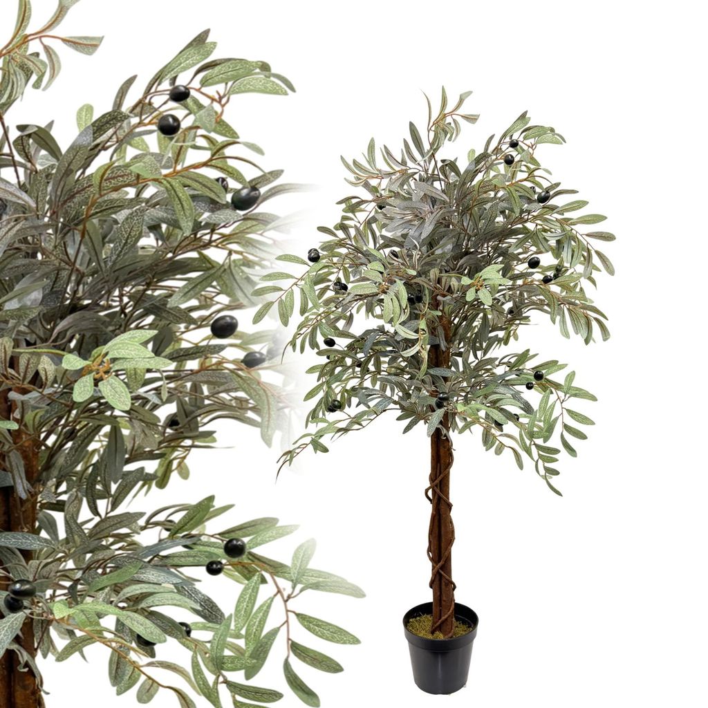 Olivenbaum 120 cm künstlich wie echt Kunstpflanze Kunstbaum Produktbild 