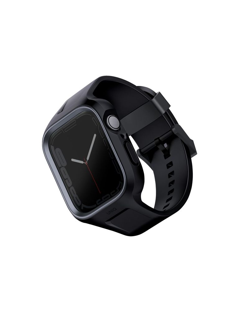 Uniq Monos 2In1 Apple Watch Armband + Etui Serie 4/5/6/7/8/9/Se/Se2 44/45Mm. Schwarz/Midnight Black