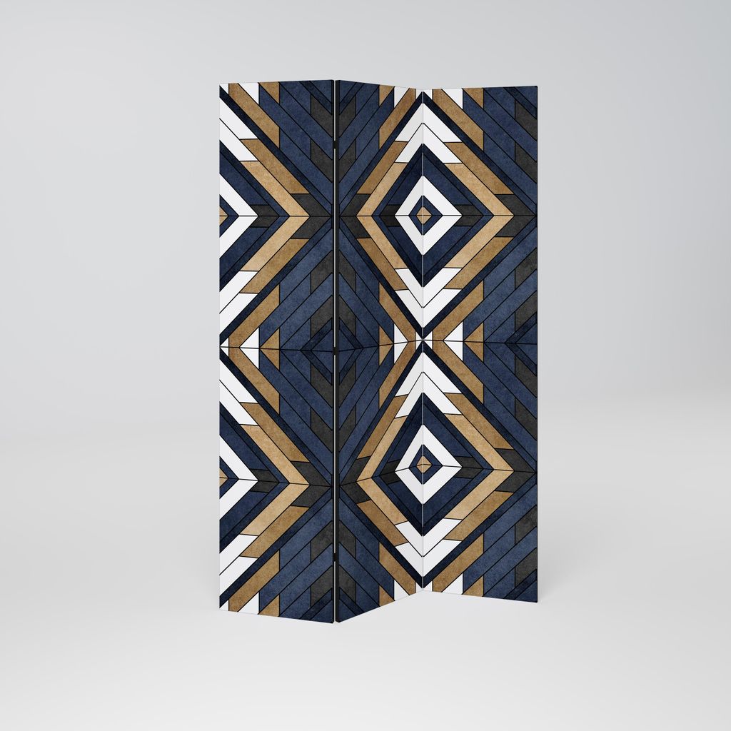 SpaceRebels Paravent Raumteiler - 3-teilig Raumtrenner, Druck 1-Seite - Raumtrenner - Trennwand Wohnung - Room Divider - Spanische Wand Deko Modern...