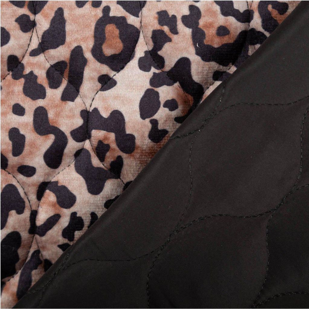 Steppstoff Jackenstoff Velvet Digital Animal Skin Leo 1,35m Breite