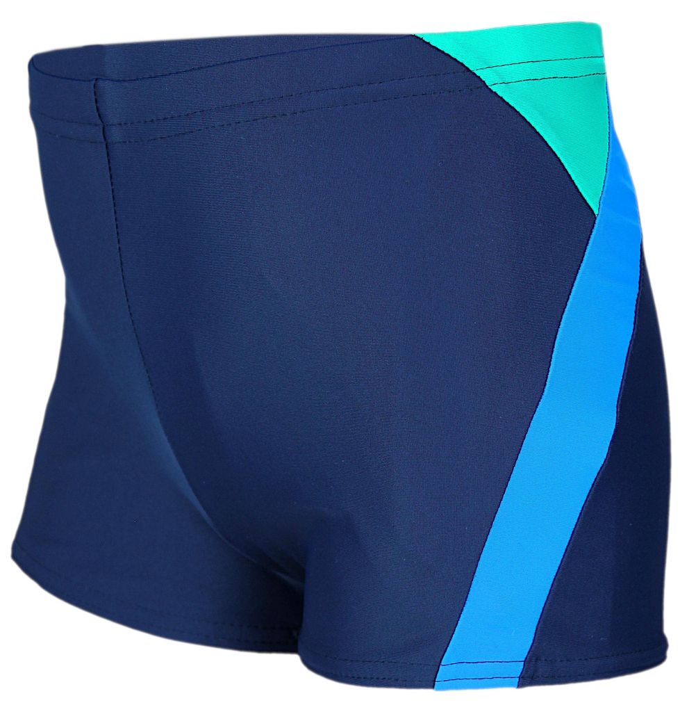 Aquarti Jungen Badehose Gestreift mit Motiven, Farbe: 020 Dunkelblau/Blau/Grün, Größe: 128