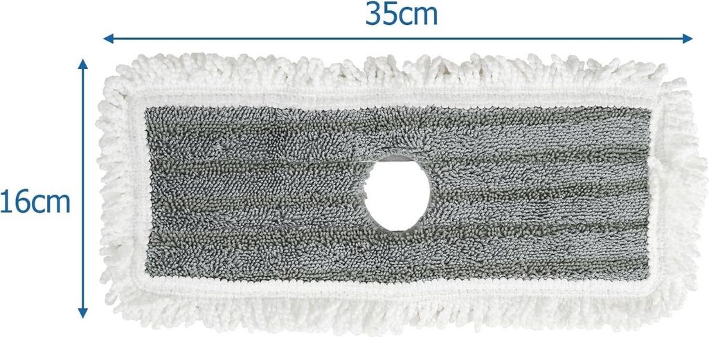 6-teiliges Set waschbarer Wischmoppköpfe, 35 x 16 cm, Grau