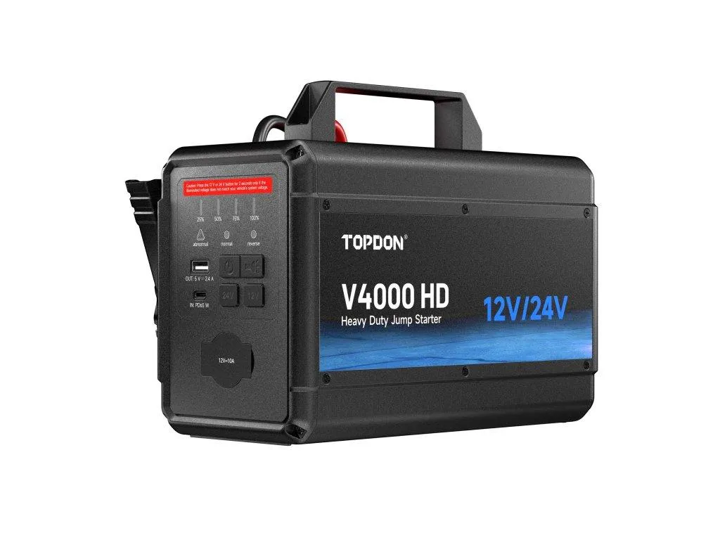 Booster de Batterie Puissant TOPDON V4000 HD avec Lampe LED Intégrée