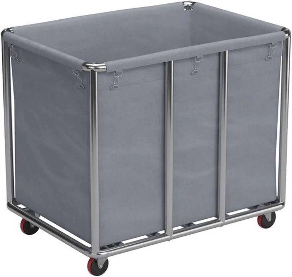 Bac à laver industriel en inox gris avec roues directionnelles 90x65 cm