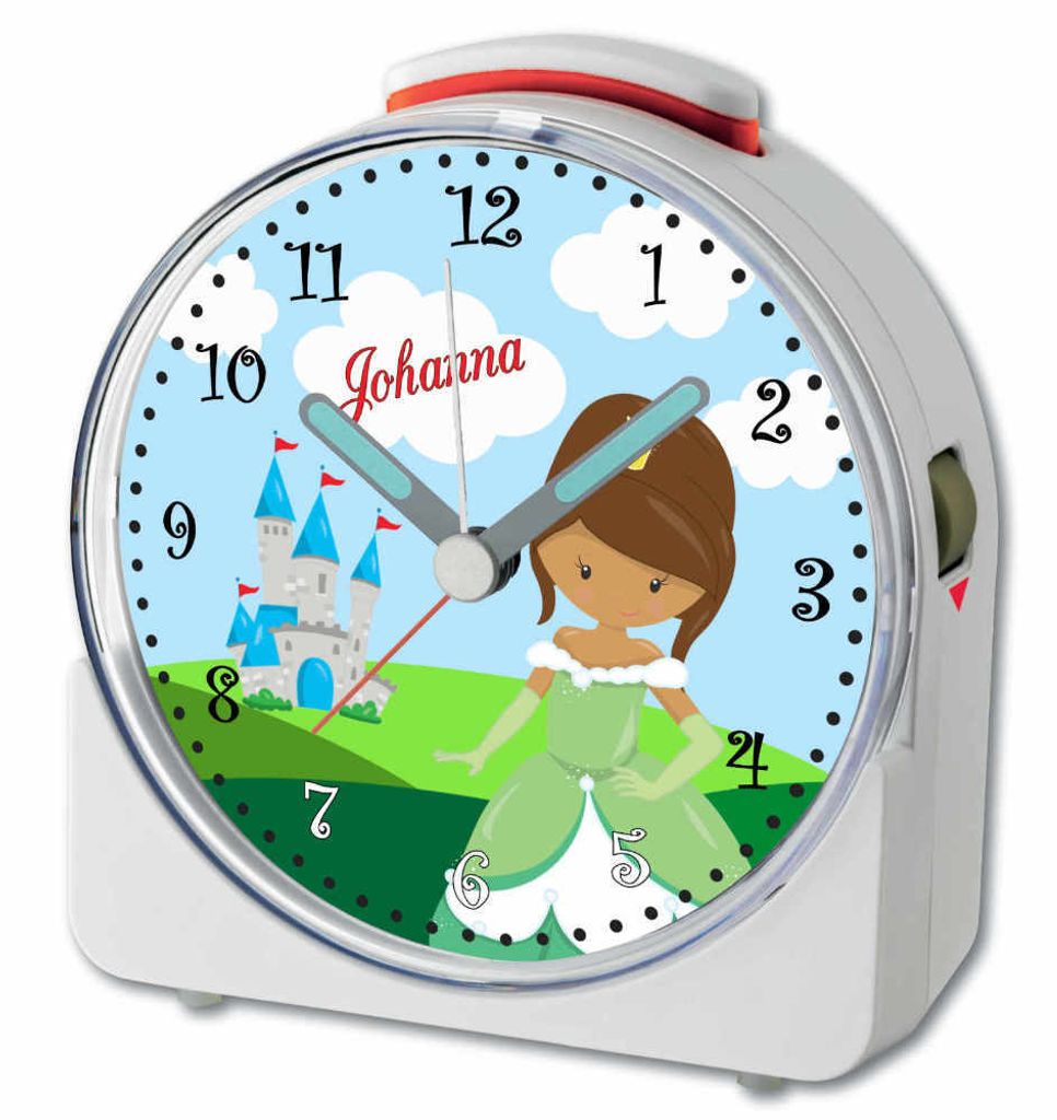 Kinder Wecker Motiv Prinzessin Kinderwecker weiß