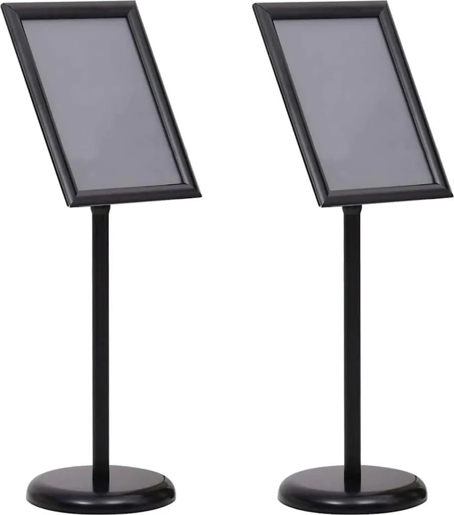 Espositore Pubblicitario 2 Pezzi Nero 88cm Alluminio | Best Möbel Cloris