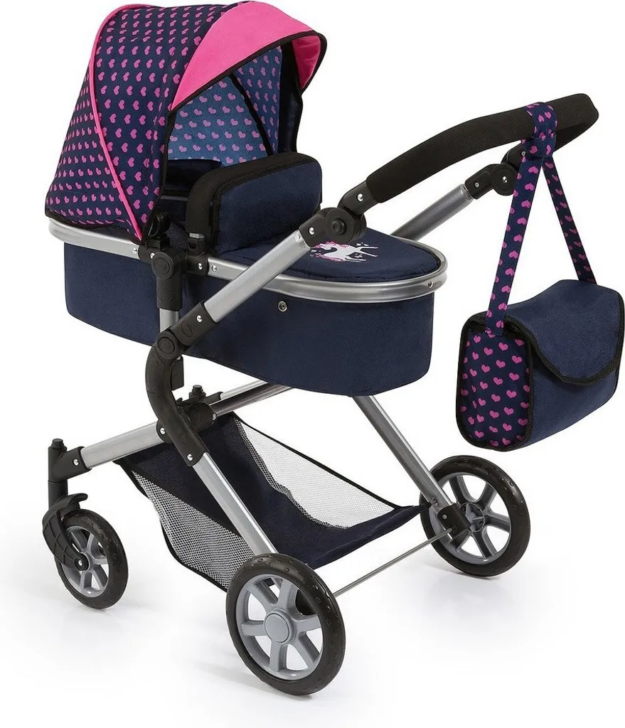 Poussette poupée licorne City Neo poignée réglable et roues pivotantes