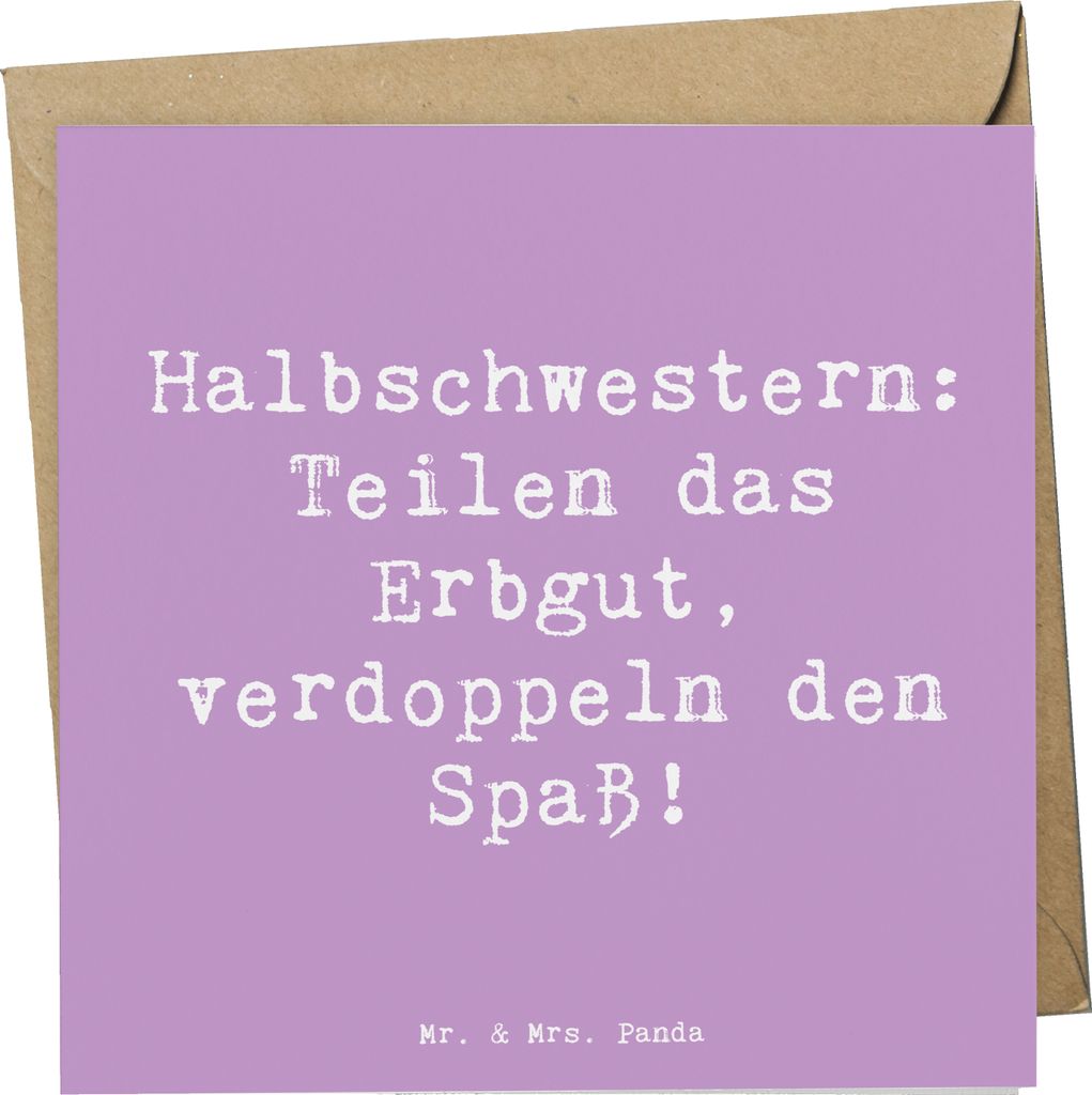 Mr. & Mrs. Panda Deluxe Karte Spruch Halbschwester Freude - Produktbild 