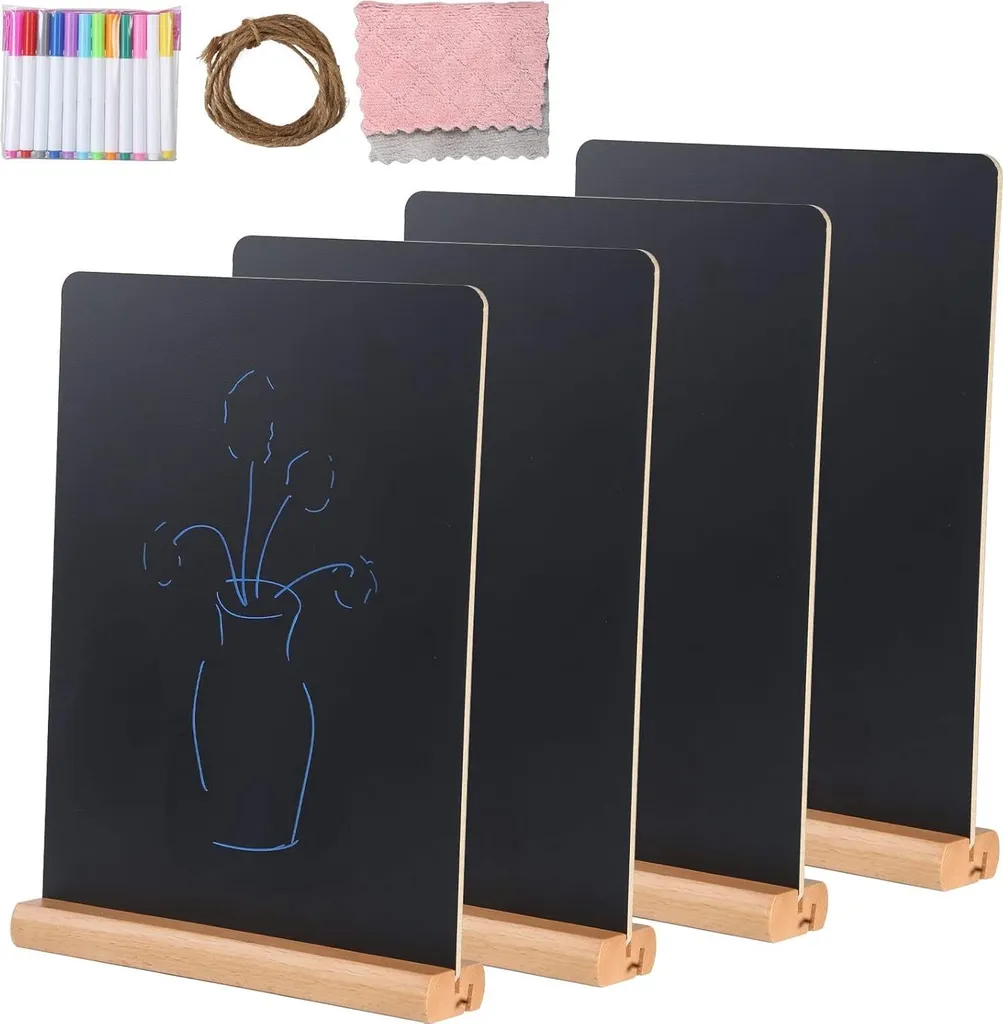 Tableaux de Table pour Mariage et Buffet - Bois - 4 Ardoises de 22x30 cm