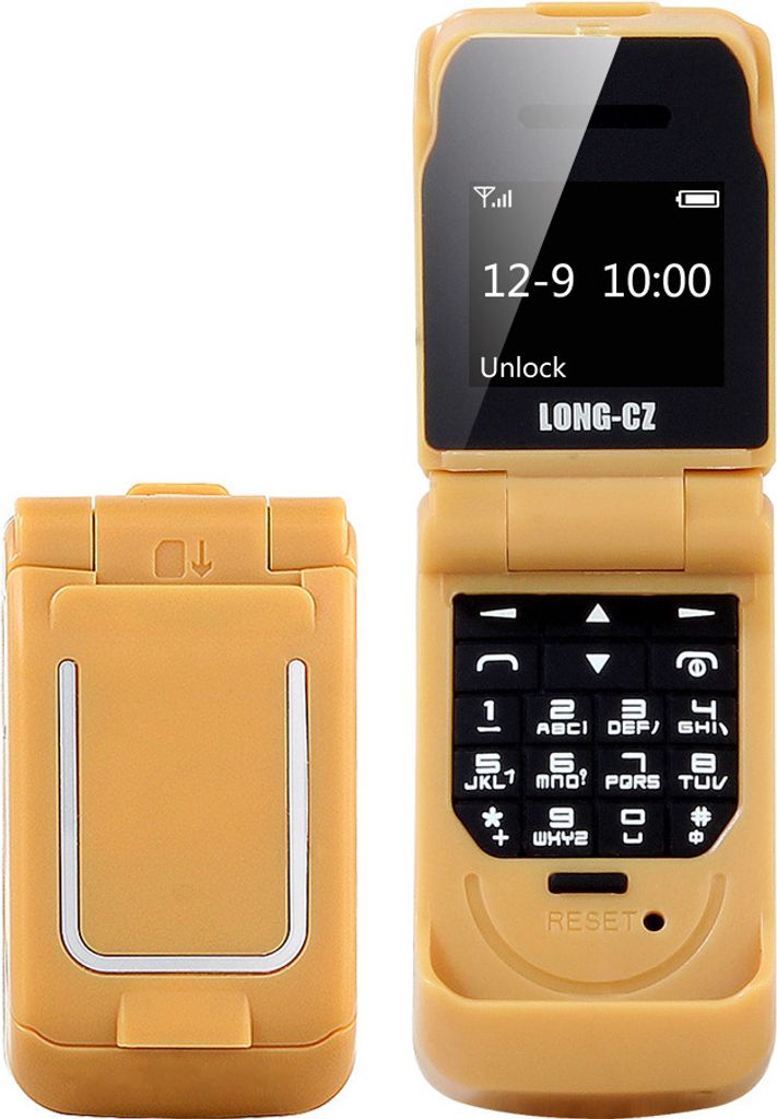 J9 0,66 Zoll Mini Filp Handy Fm Wireless Bluetooth 3.0 Dialer Hands Free Headset Handy Gold