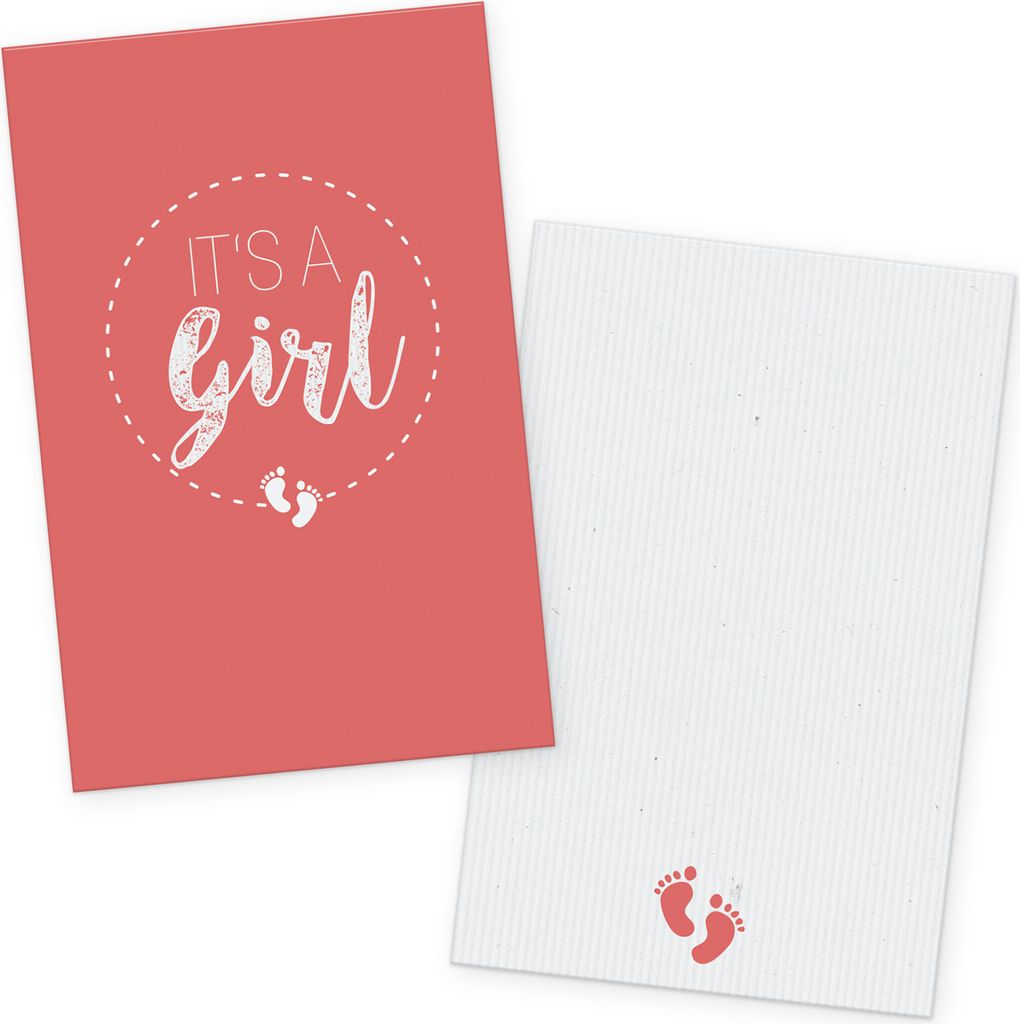 itenga 24x Kärtchen "It s a Girl" altrosa in Produktbild 