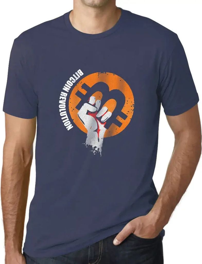 Herren Grafik T-Shirt Bitcoin Revolution Hodl Btc Crypto Traders Öko-Verantwortlich Vintage Jahrgang Kurzarm Lustige Druck Geburtstag Geschenk Mann