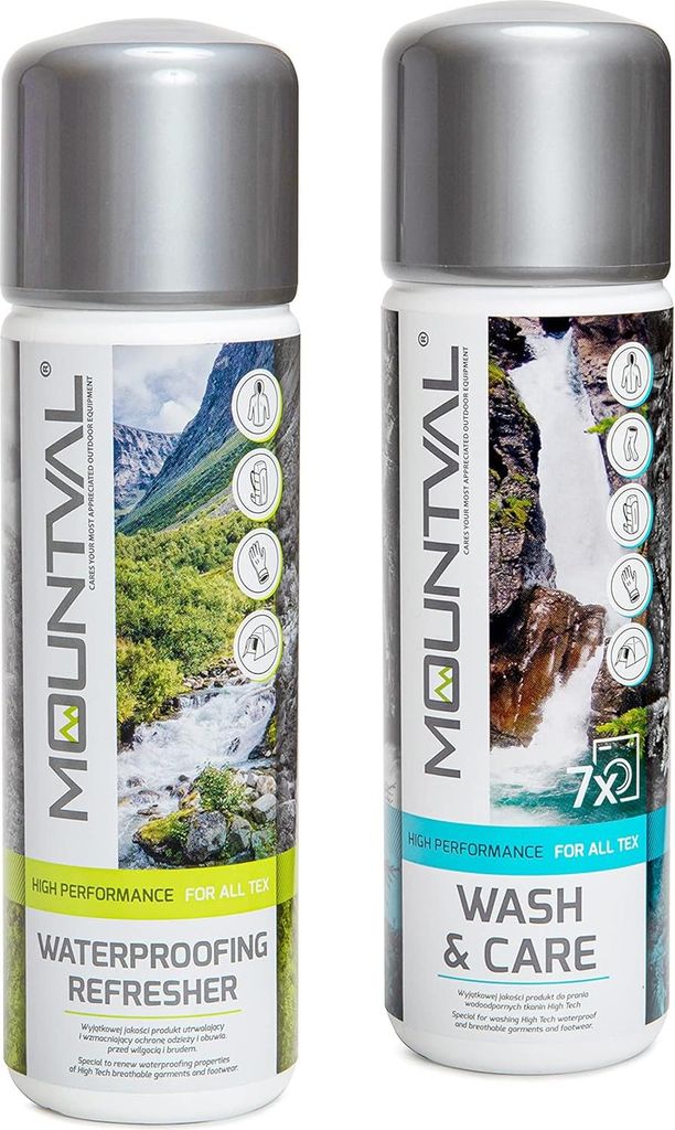 Wet Weather Clothing Care Set zum Reinigen und Imprägnieren von Wanderkleidung - Mountval