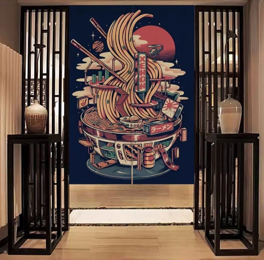 Fine Asianliving Japanische Noren Türvorhänge Ramen-Restaurant B80xH130cm