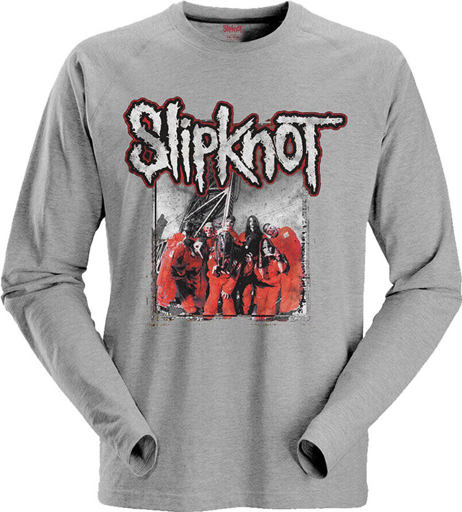 Slipknot - "Self-Titled" T-Shirt für Herren/Damen Uni Langärmlig RO486 (S) (Grau)