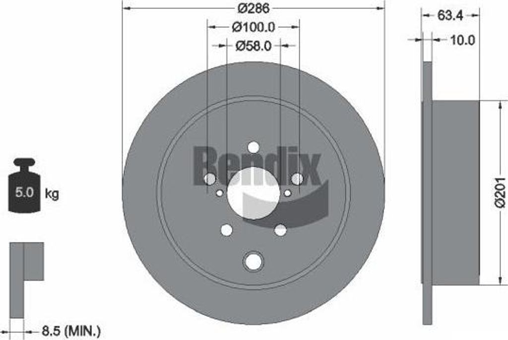 BENDIX Braking BDS1645 Bremsscheibe OE 26700AJ00A kompatibel mit GT 86