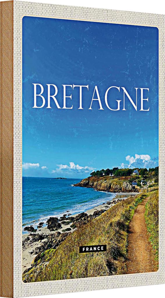 Holzschild Reise 20x30cm Bretagne France Urlaub Reiseziel