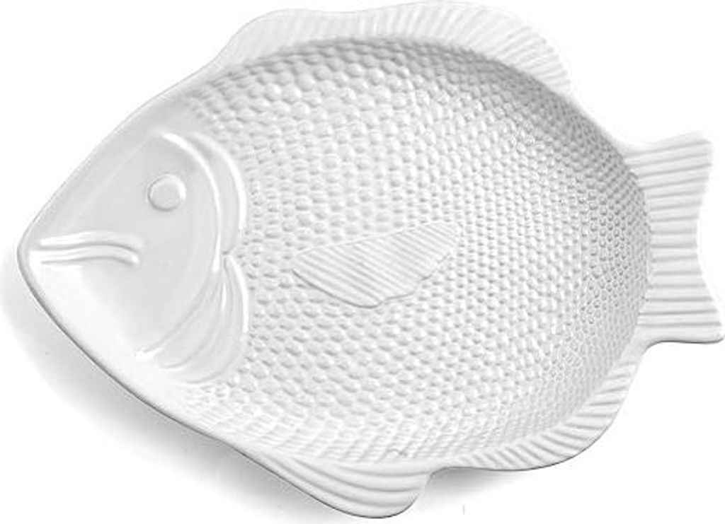 HOME Keramik Fischteller 37X28X3 Tischaccessoire