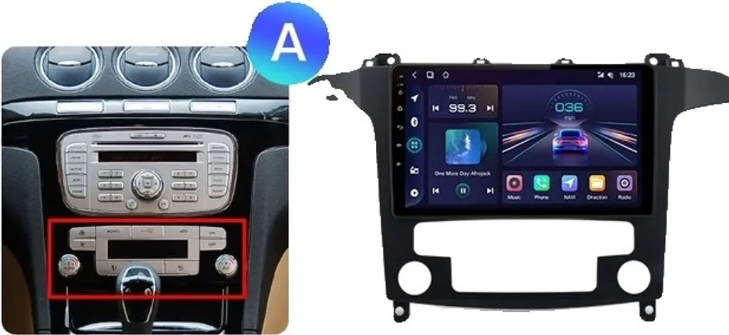 Autoradio Ford S-MAX compatible Android Auto et CarPlay GPS 1Go 32Go V1