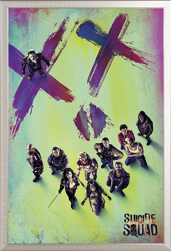 Cornice Alluminio Argento Shinsuke + Poster Suicide Squad 61x91,5 cm