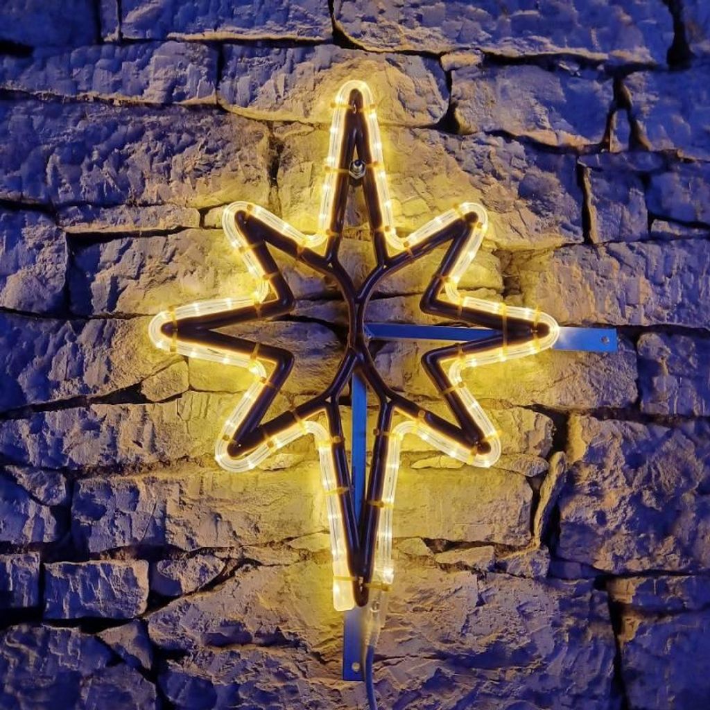 DECOLED LED Leuchtstern, hängender 3D-Druck, 45x70 cm, warmweiß