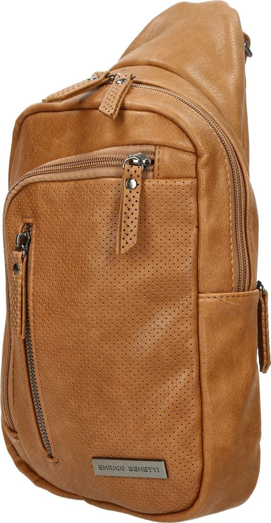 Damen Tasche Schultertasche Umhängetasche Crossover Bag Leder Optik Handtasche Camel