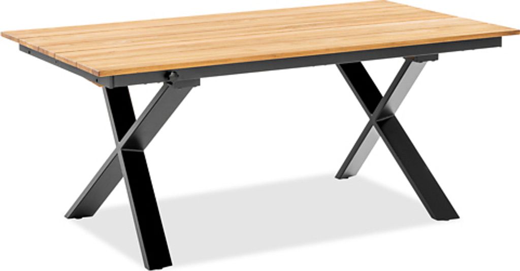Niehoff Strato Tischplatte aus massiven Teakholz geölt - mit einer Klappeinlage 100 cm