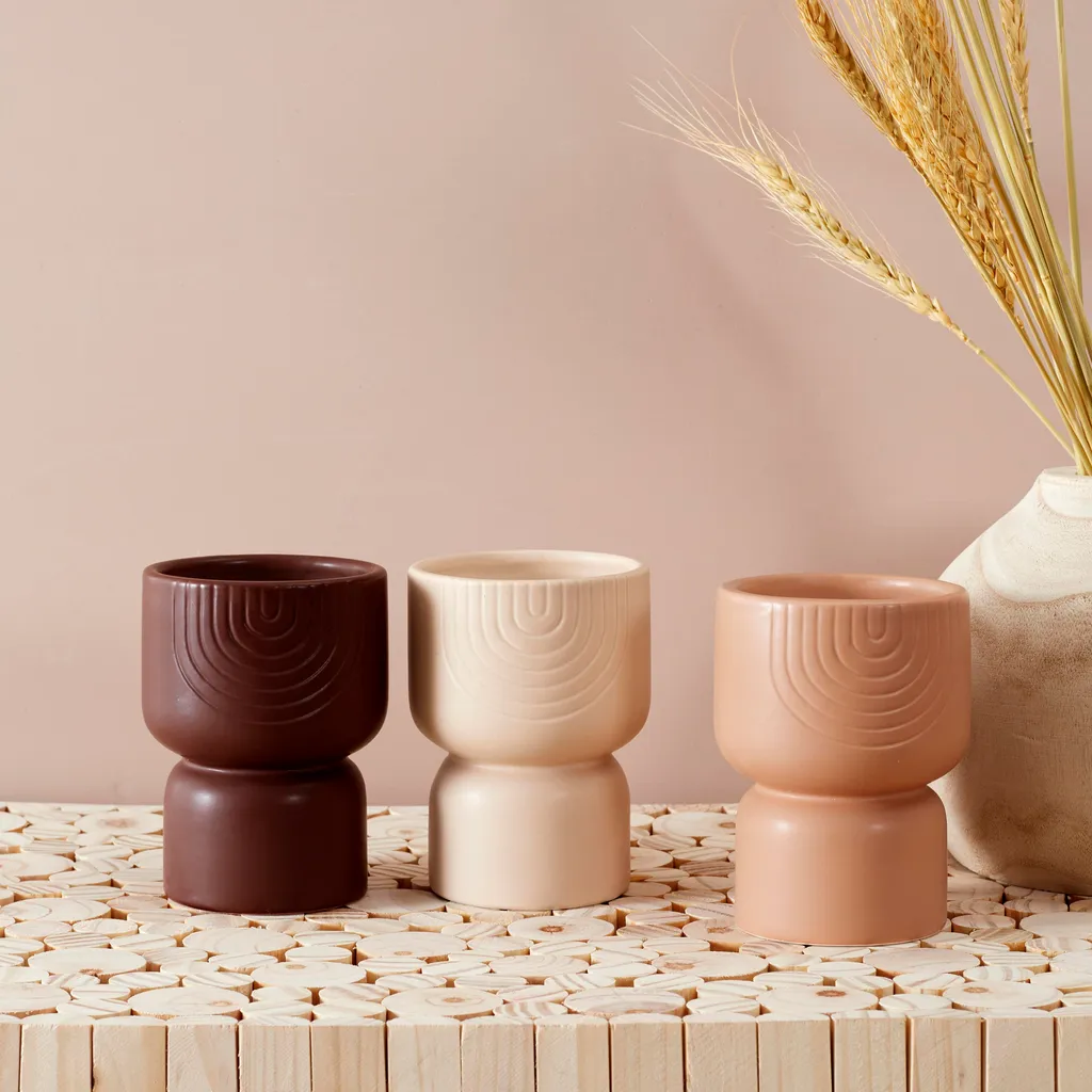 Lot de 3 Bougies Céramique Sahana - Bougies Parfumées Artisanales