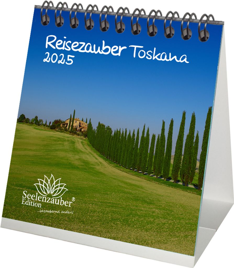 Reisezauber Toskana Kalender für 2025 Format 10cm x 10cm Florenz Urlaub Mediterran Italien - Seelenzauber