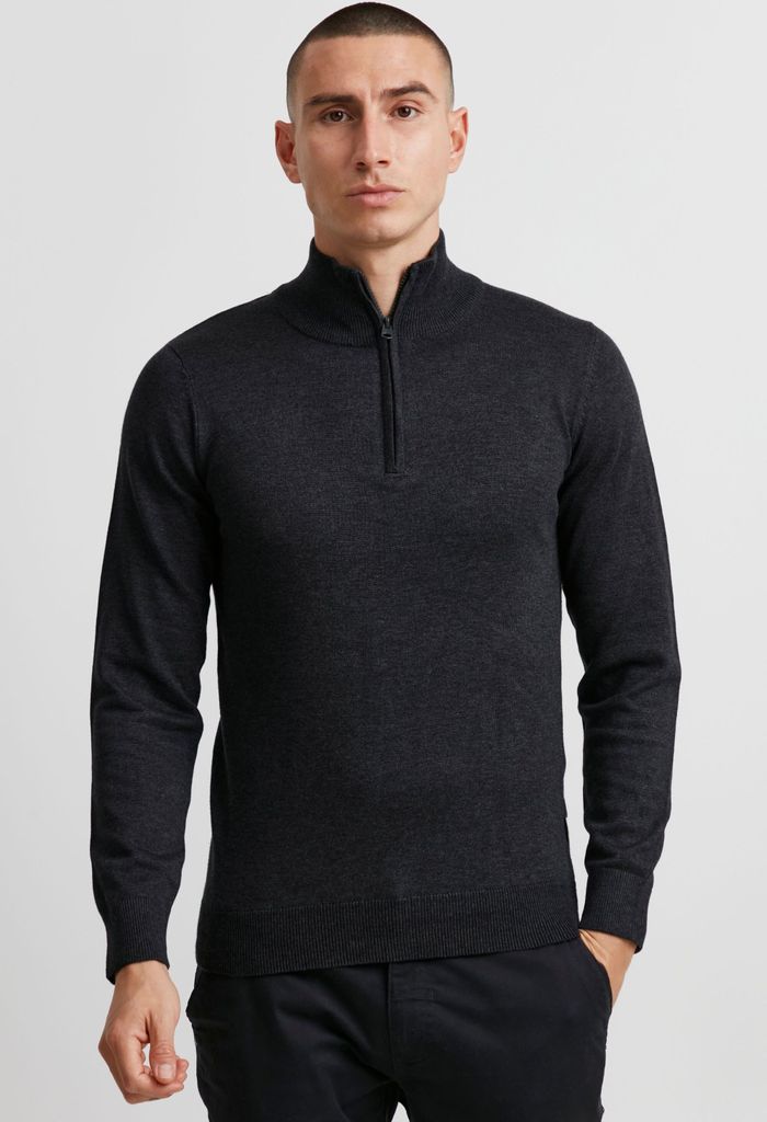 11 Project PRMelville Herren Strickpullover Troyer Feinstrick Pullover mit Troyerkragen aus 100% Baumwolle