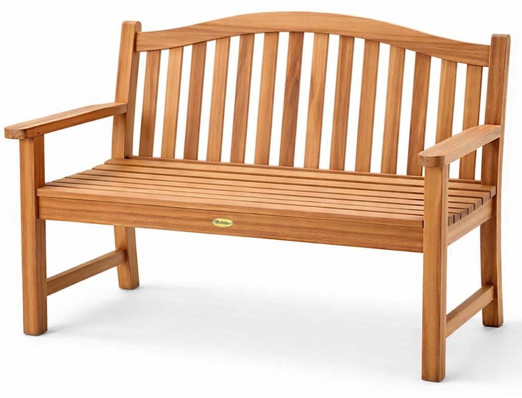 Teako Design Gartenbank Catania Teakholz Massiv Wetterfest 120 cm