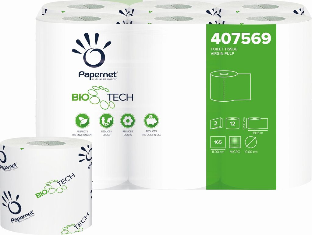 Papernet Toilettenpapier 407569 2lg 165Bl 8x12Rl