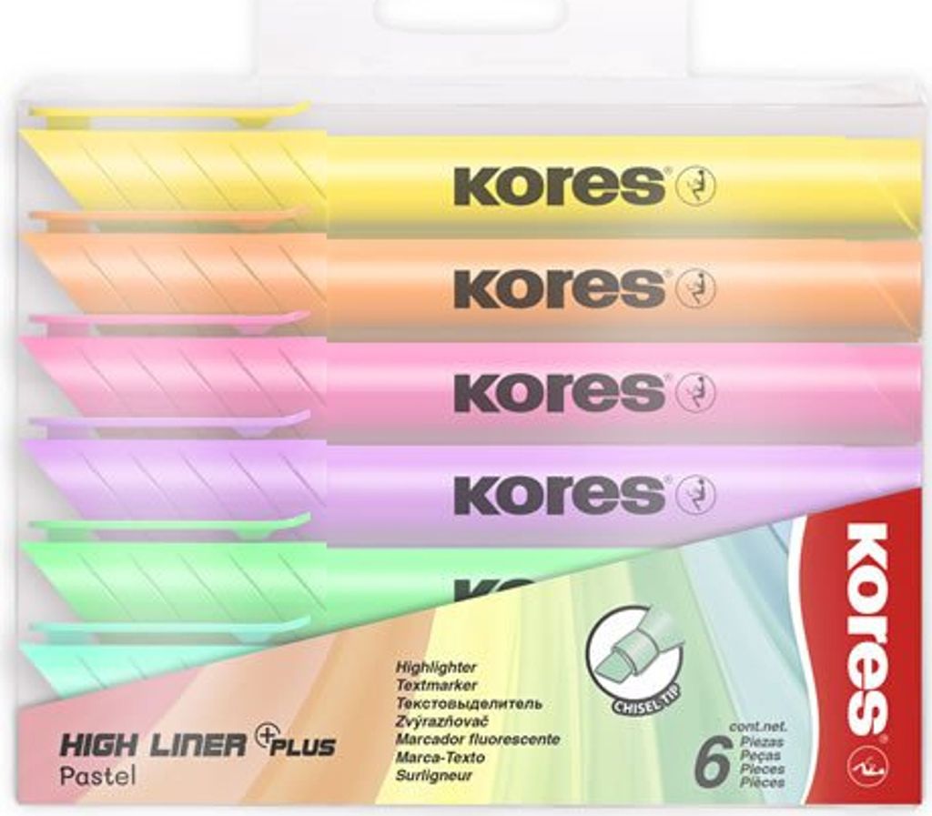 Kores TM36060, 6 kusov, svetlo modrá, Svetlozelená, Obrázok produktu 