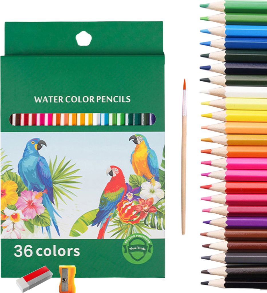 CANDeal 72er Aquarell-Buntstifte inklusive Pinsel, unterschiedliche Farben, 3mm Stärke (36 Farbe)