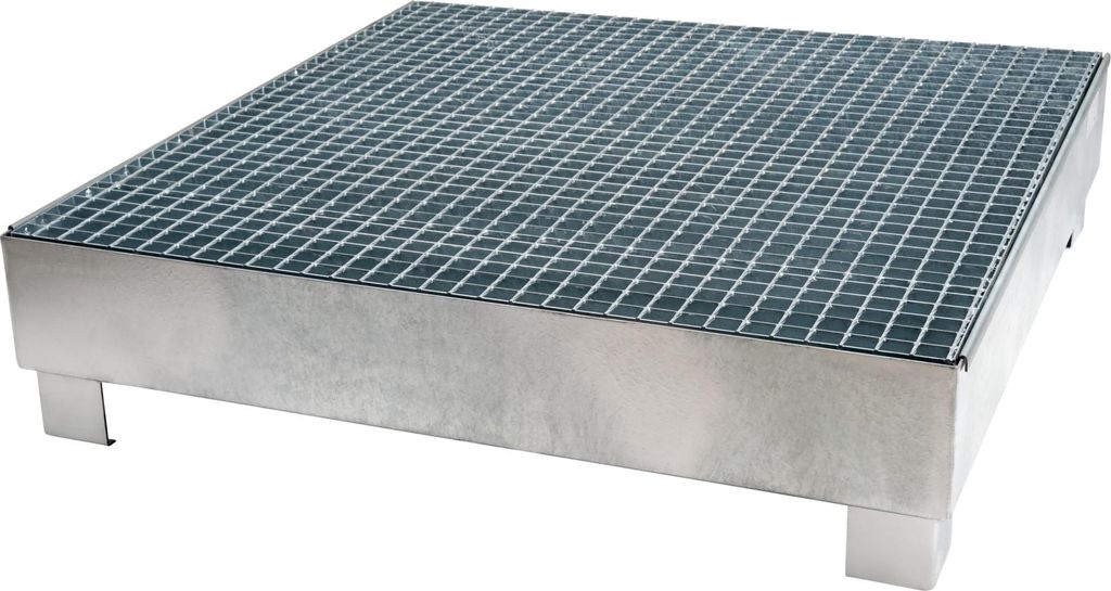 STIER Auffangwanne verzinkt für 4x200l Fässer 1200x1200x290 mm