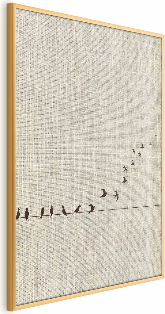 Poster Imparare a Volare 40x60 cm con Cornice Oro - Home Decor Elegante