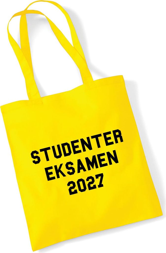 Huuraa Jutebeutel Studentereksamen 2027 Abschluss Dänemark 10 Liter Yellow Baumwolle Tasche Geschenkidee
