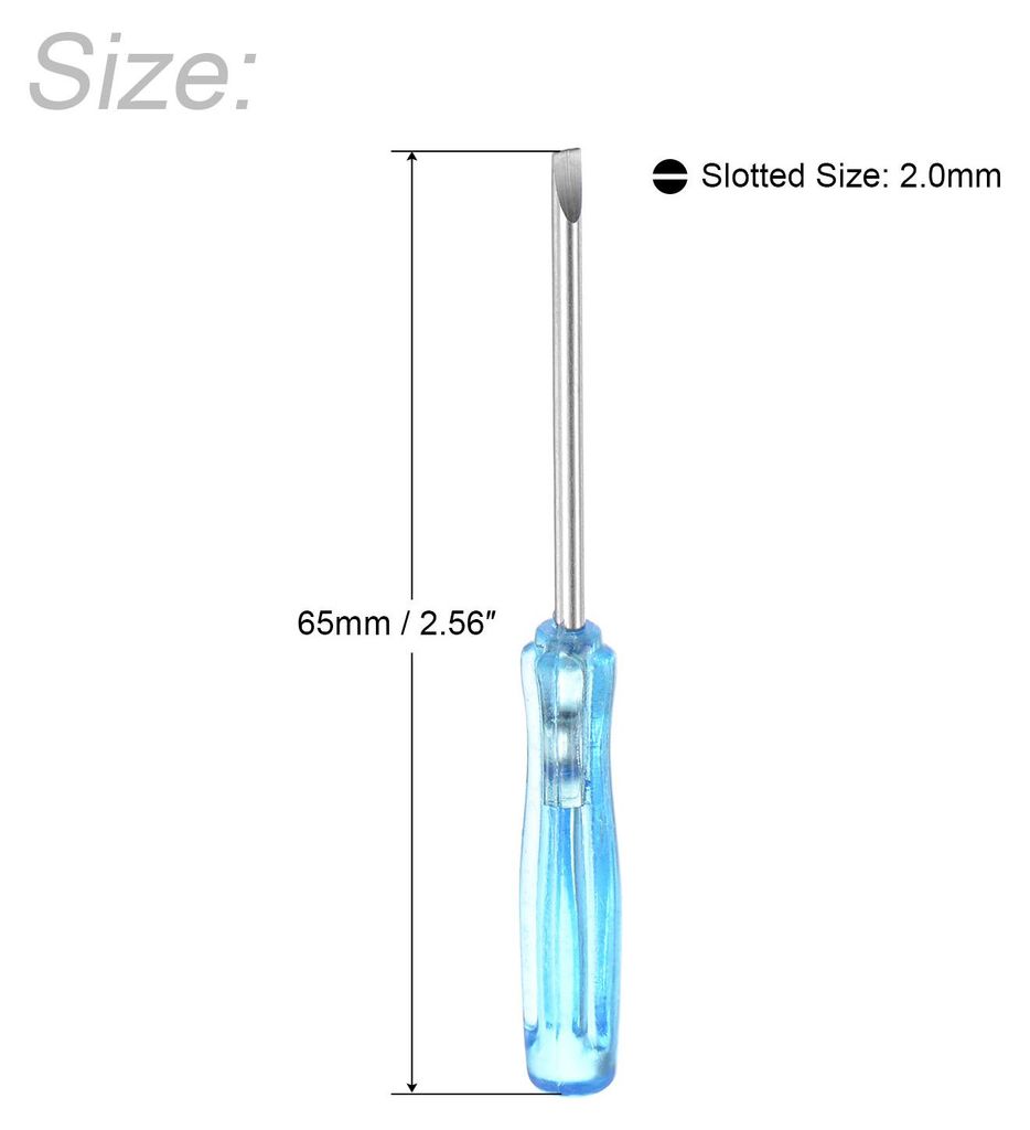 10 Stk, Mini- Schlitzschraubendreher, 2,0mm Flachkopf, 65mm L?nge fš¹r die Reparatur kleiner Ger?te