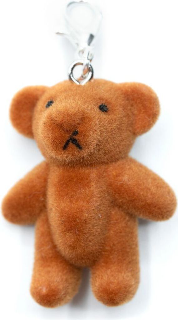 Teddy Bär Charm Anhänger Bettelanhänger Miniblings Teddybär Flock hellbraun