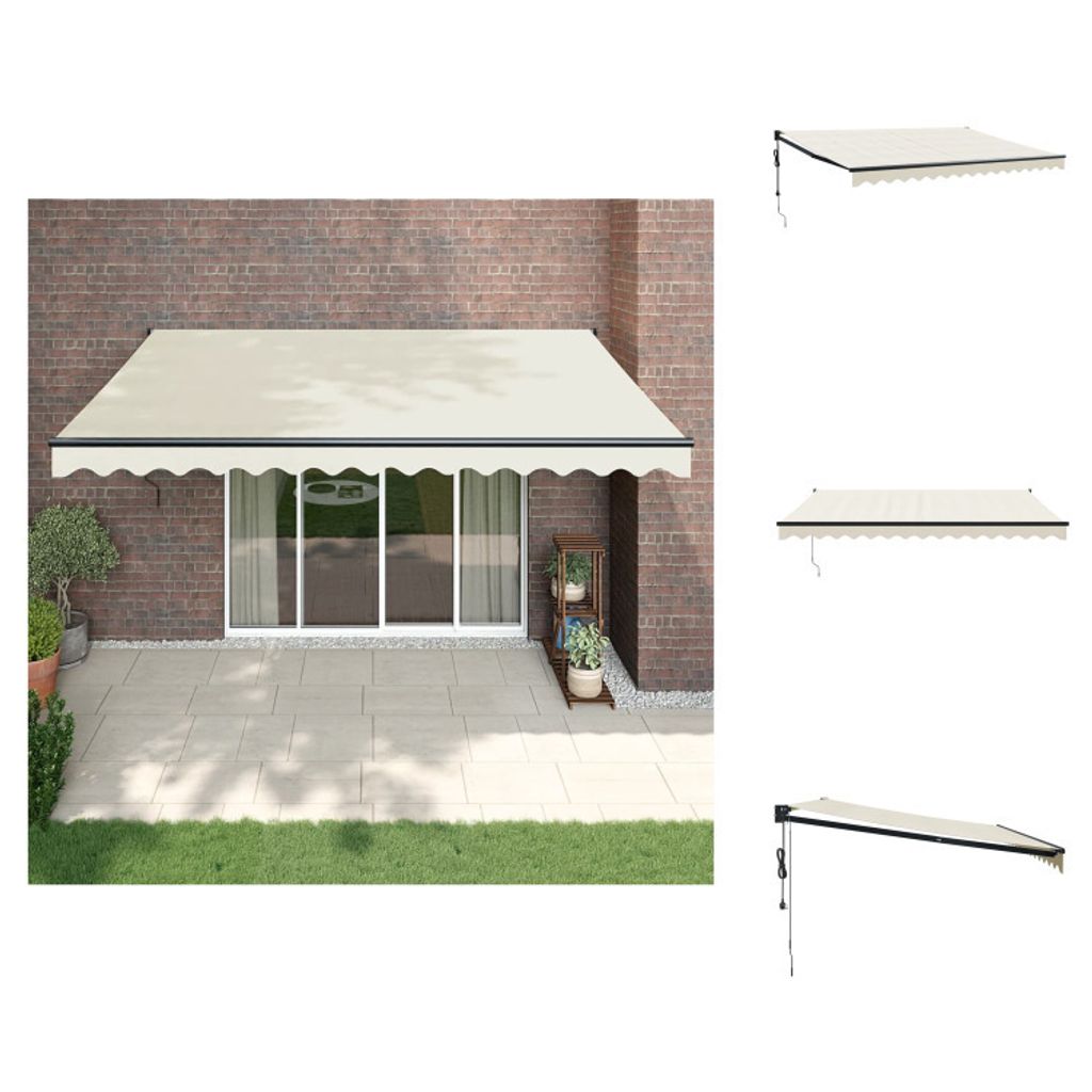 vidaXL Elektrische Markise mit Kurbel Creme 4,5x3 m - Markisen