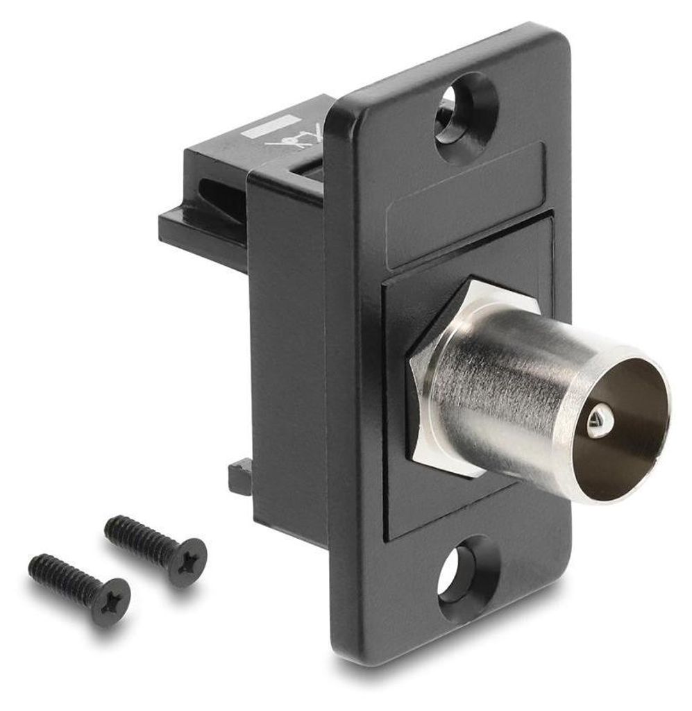 DELOCK Panel Mount IEC Stecker zu F Buchse schwarz